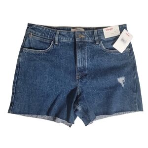 Wrangler High Rise Vintage Dark Wash 4" Denim Shorts Size 29